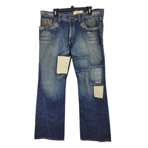 Division E Men's Made In USA Men's Patched Jeans Size 36x34